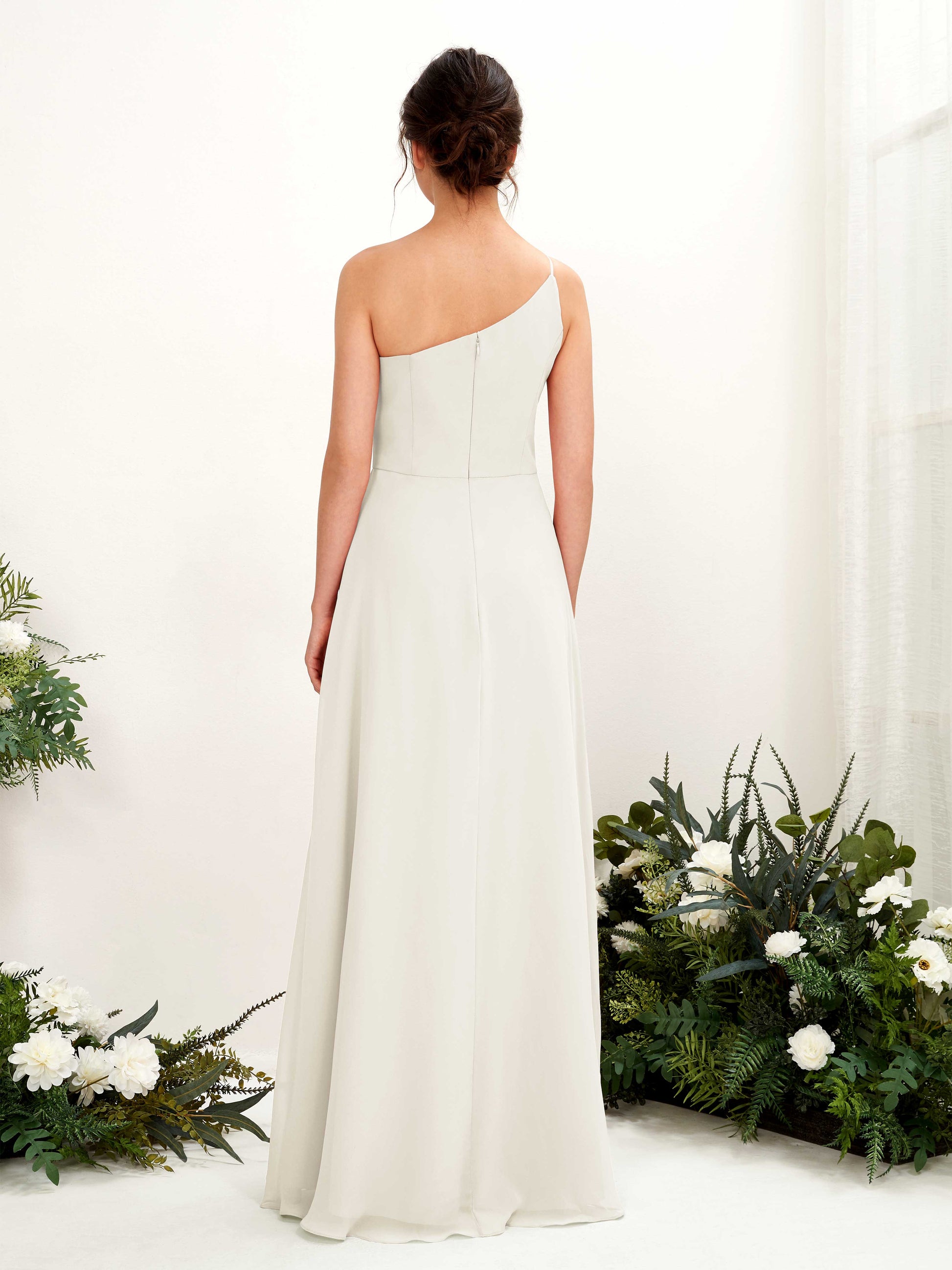 Crystal Ivory One Shoulder Maxi Dress