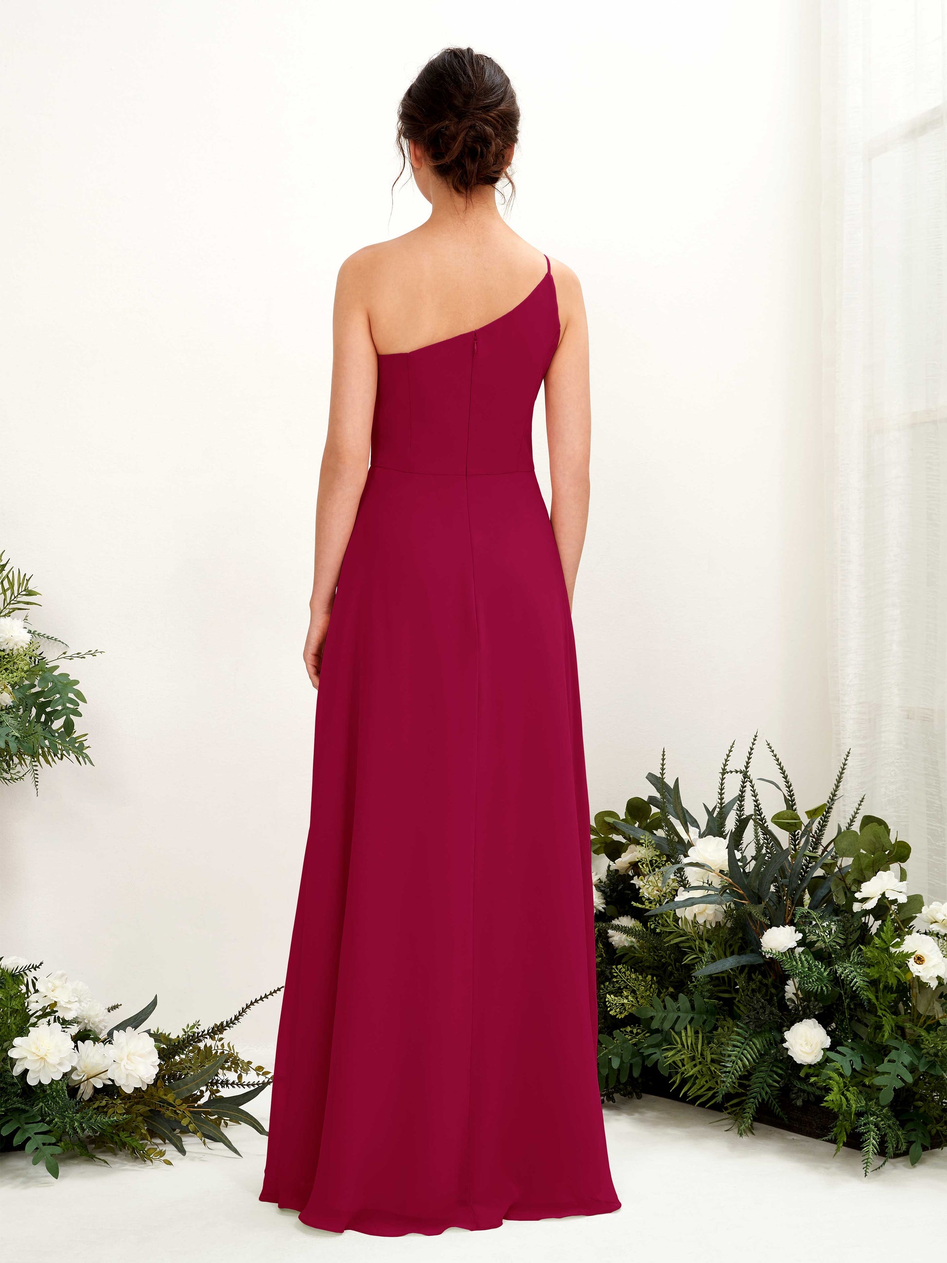 Crystal Jester Red One Shoulder Maxi Dress