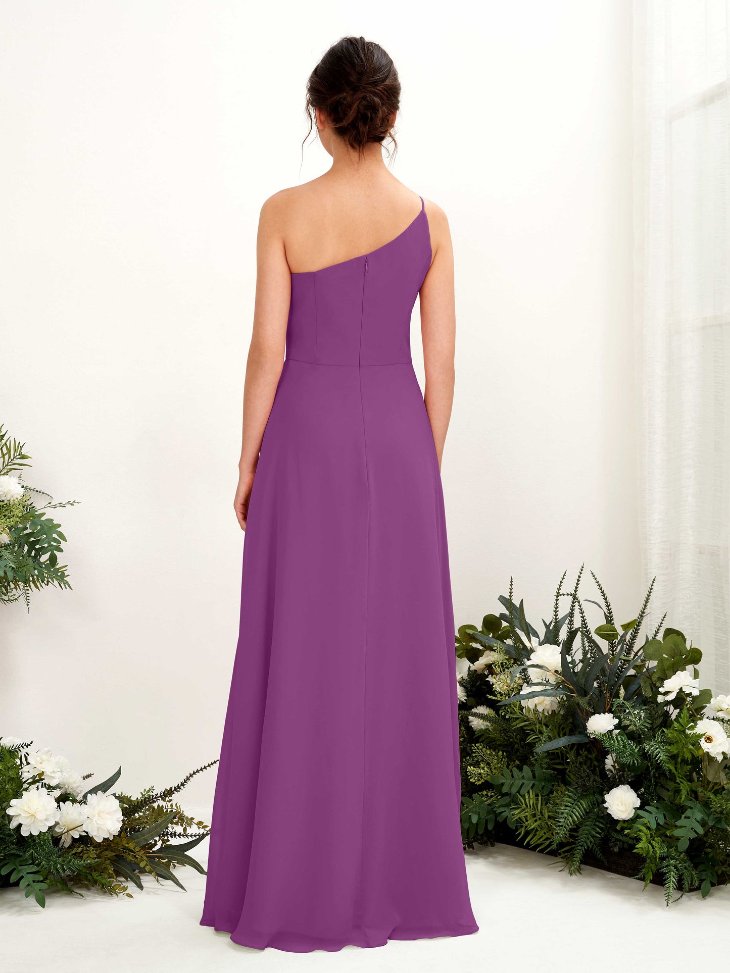 Crystal Purple One Shoulder Maxi Dress