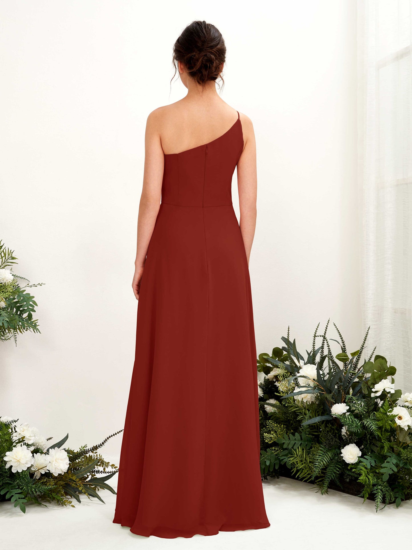 Crystal Rust One Shoulder Maxi Dress