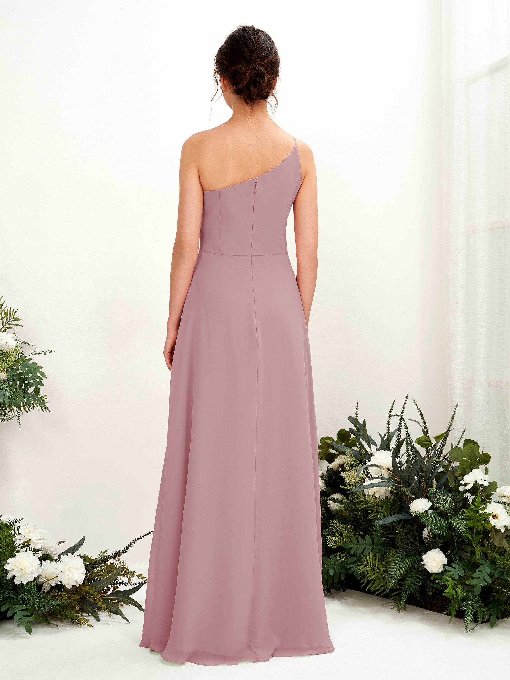 Crystal Vintage Mauve One Shoulder Maxi Dress