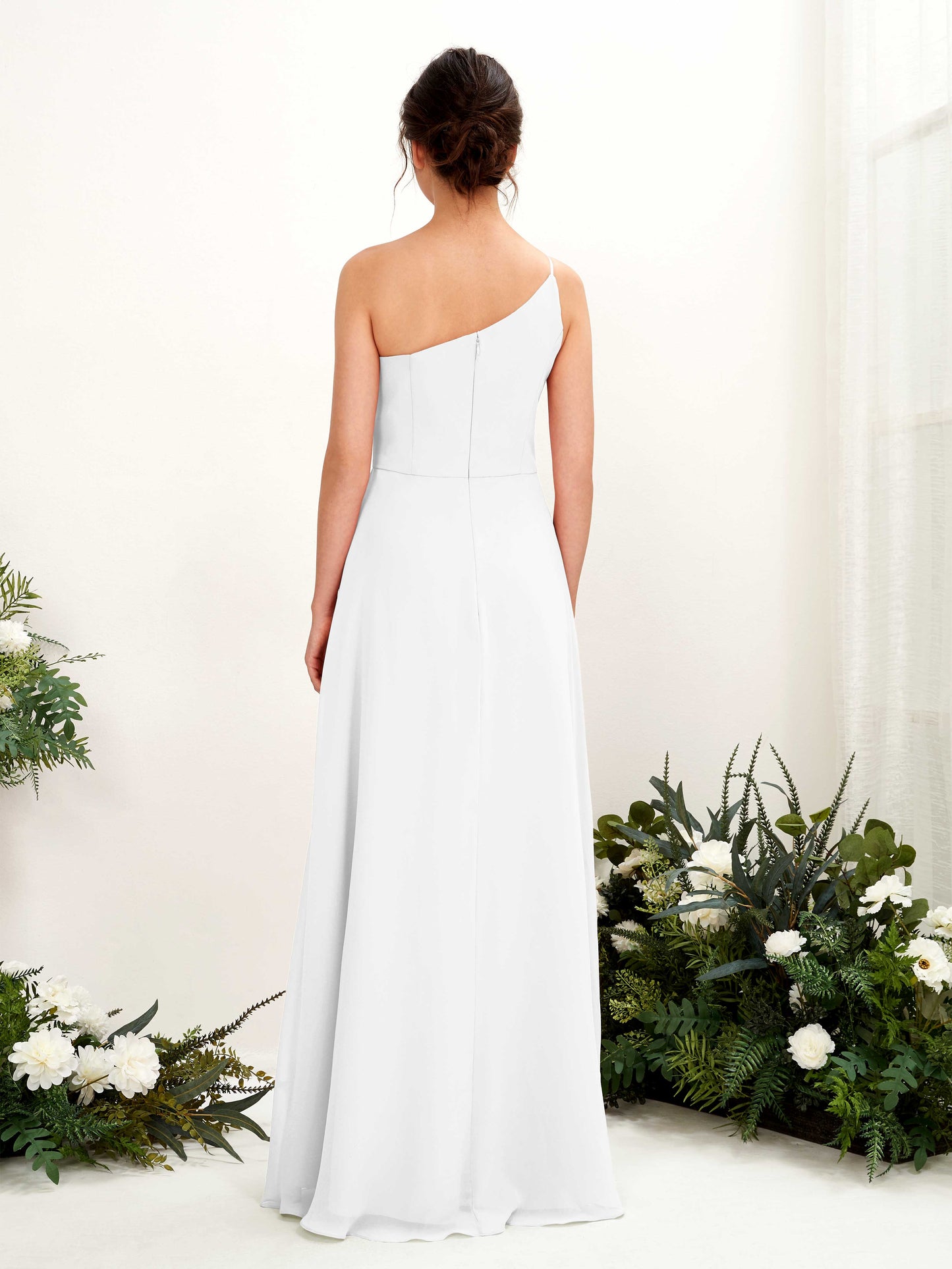 Crystal White One Shoulder Maxi Dress