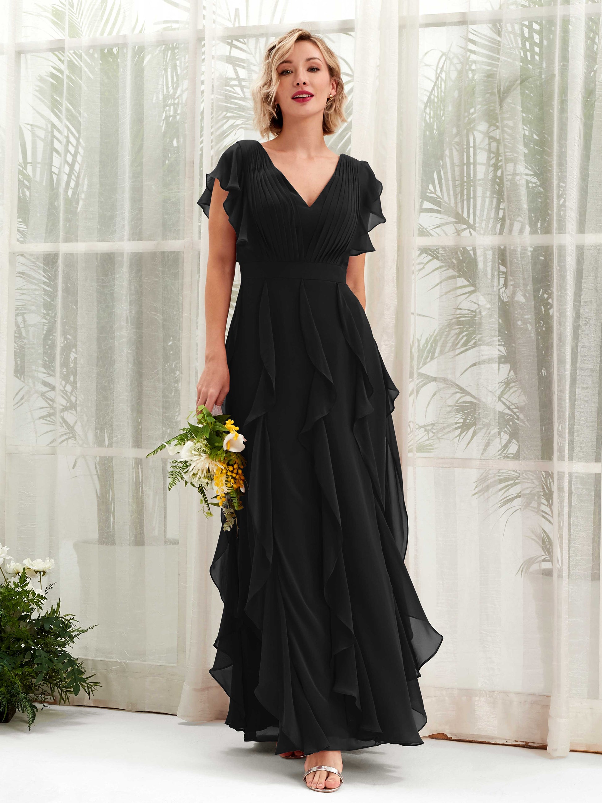 Cynthia Black Sleeveless Maxi Dress