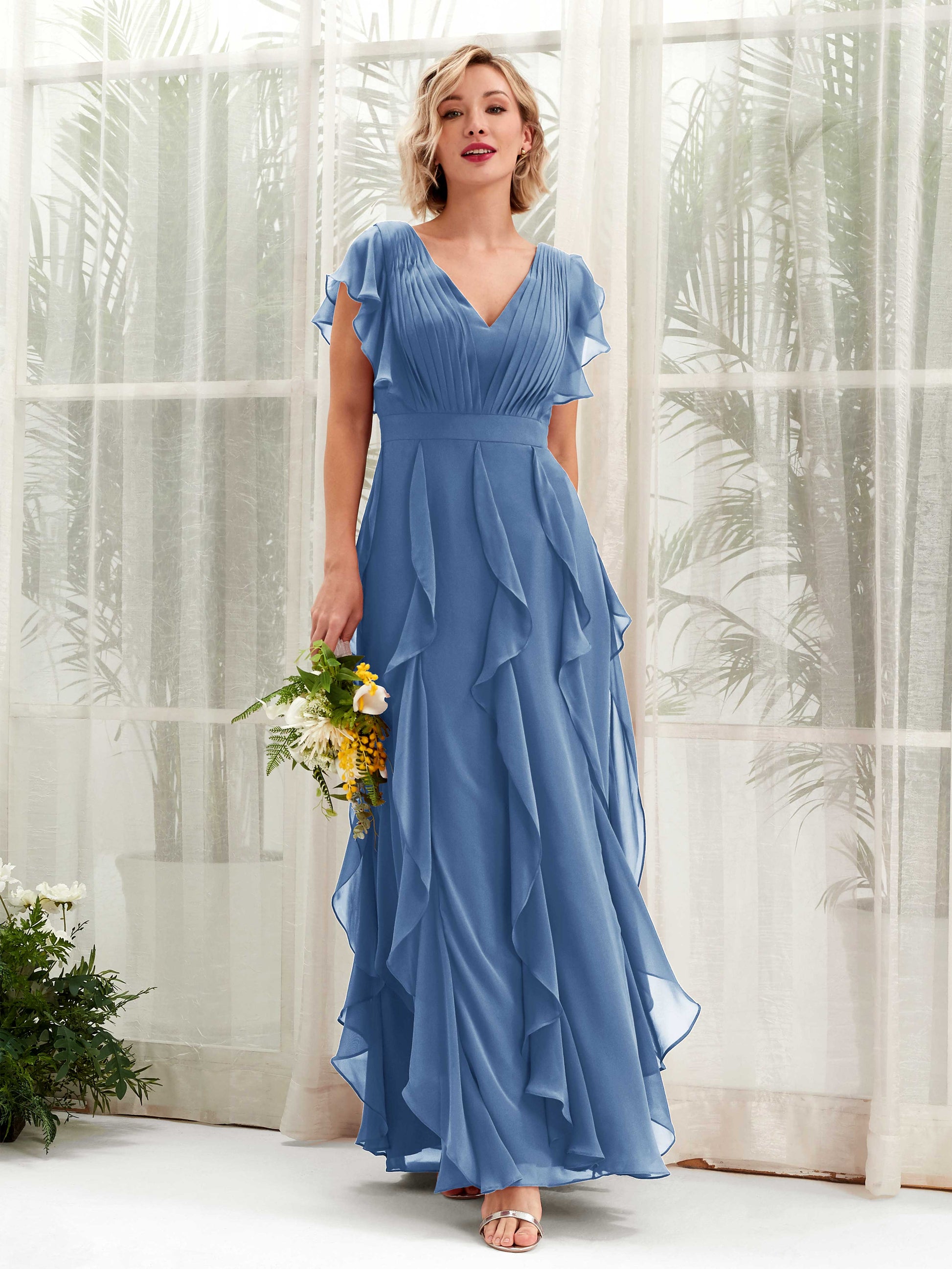 Cynthia Dusty Blue Sleeveless Maxi Dress