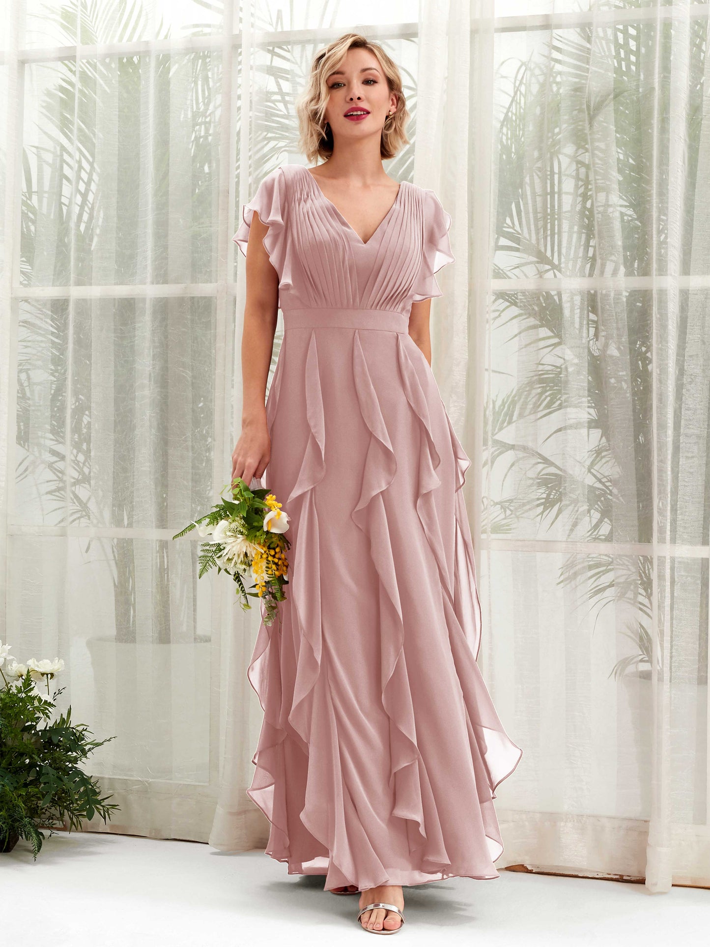 Cynthia Dusty Rose Sleeveless Maxi Dress