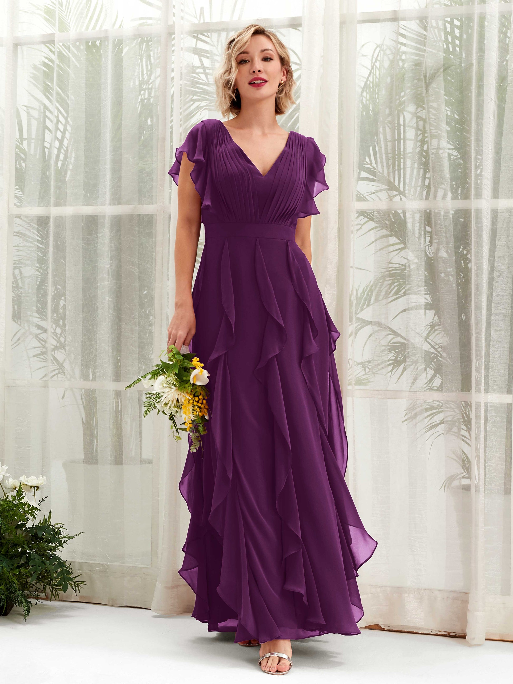 Cynthia Grape Sleeveless Maxi Dress