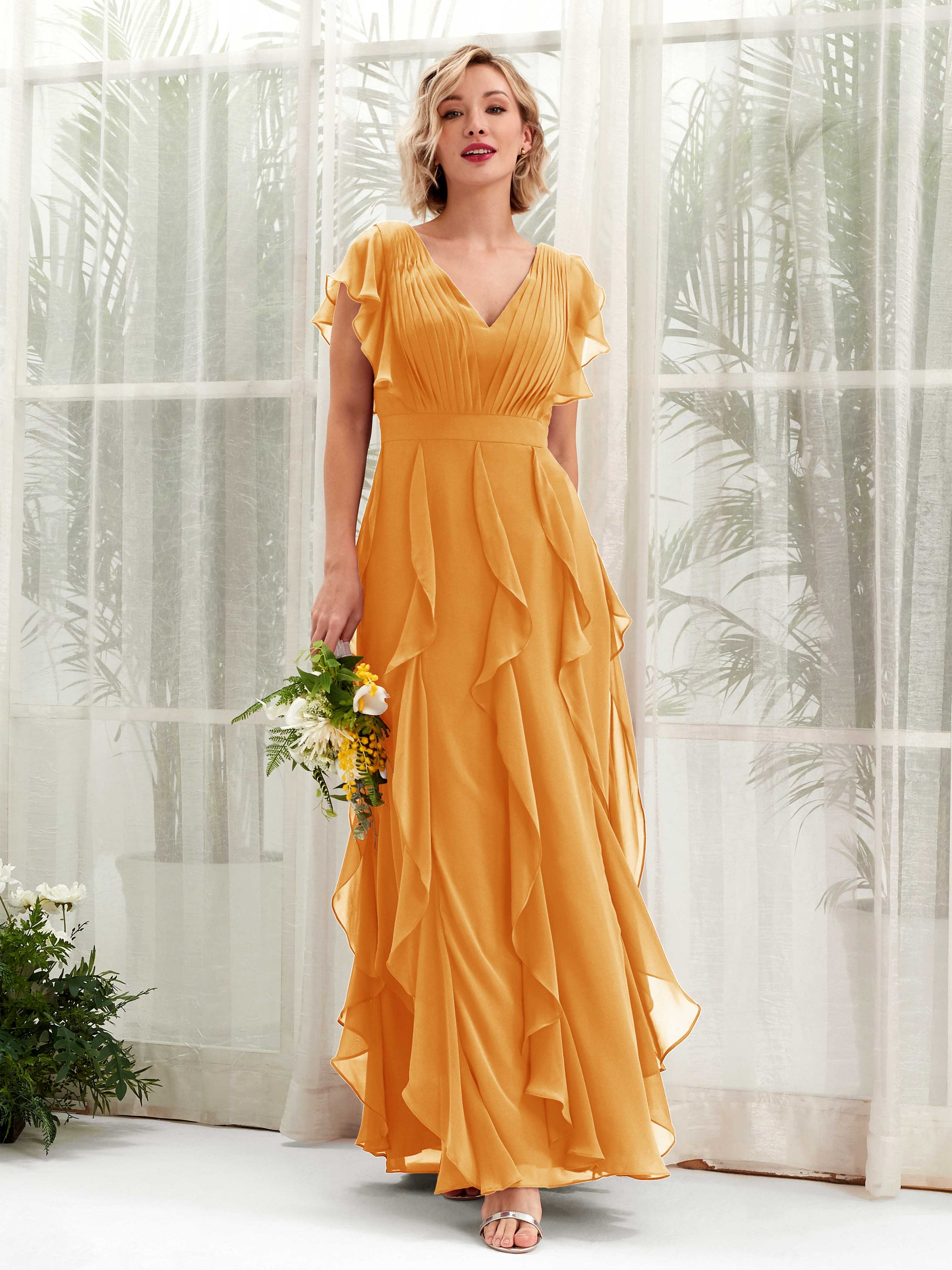 Cynthia Mango Sleeveless Maxi Dress