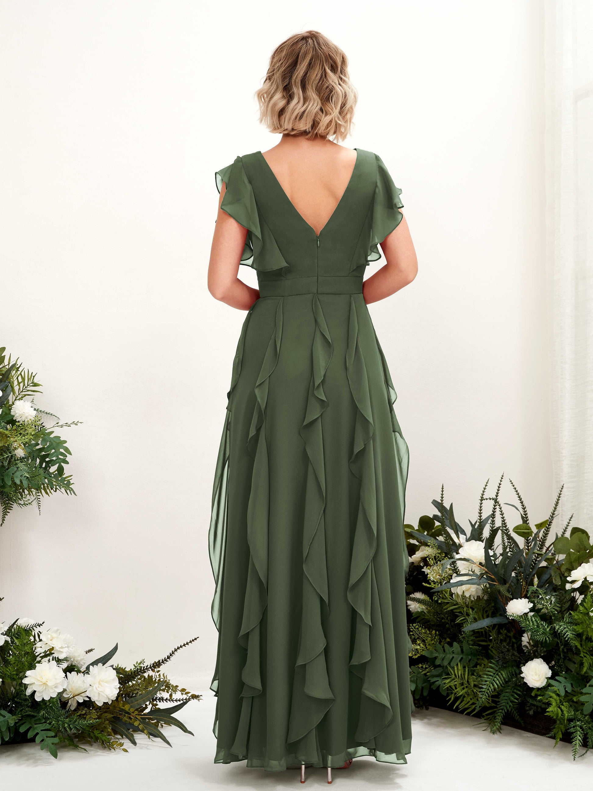 Cynthia Martini Olive Sleeveless Maxi Dress