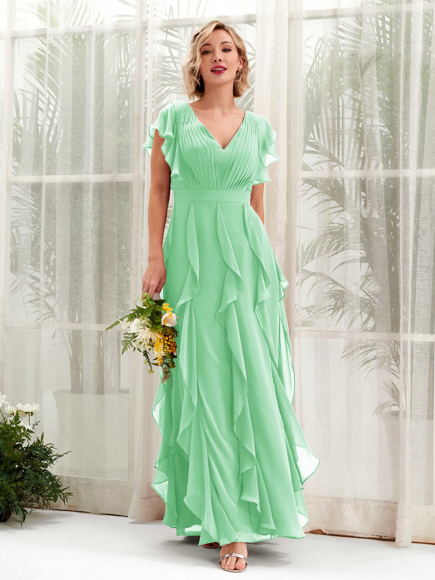 Cynthia Mint Green Sleeveless Maxi Dress