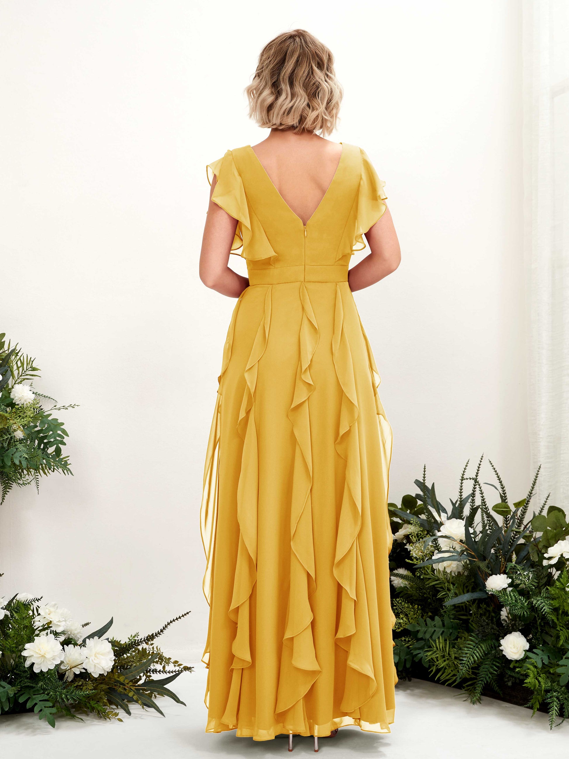 Cynthia Mustard Yellow Sleeveless Maxi Dress