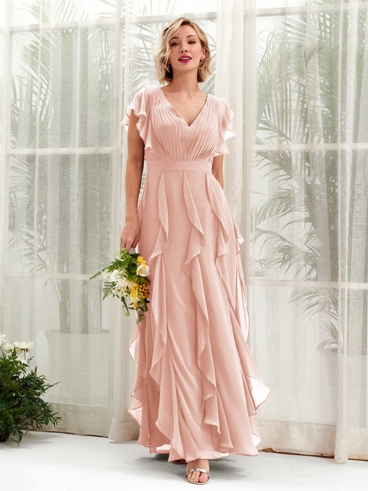 Cynthia Pearl Pink Sleeveless Maxi Dress