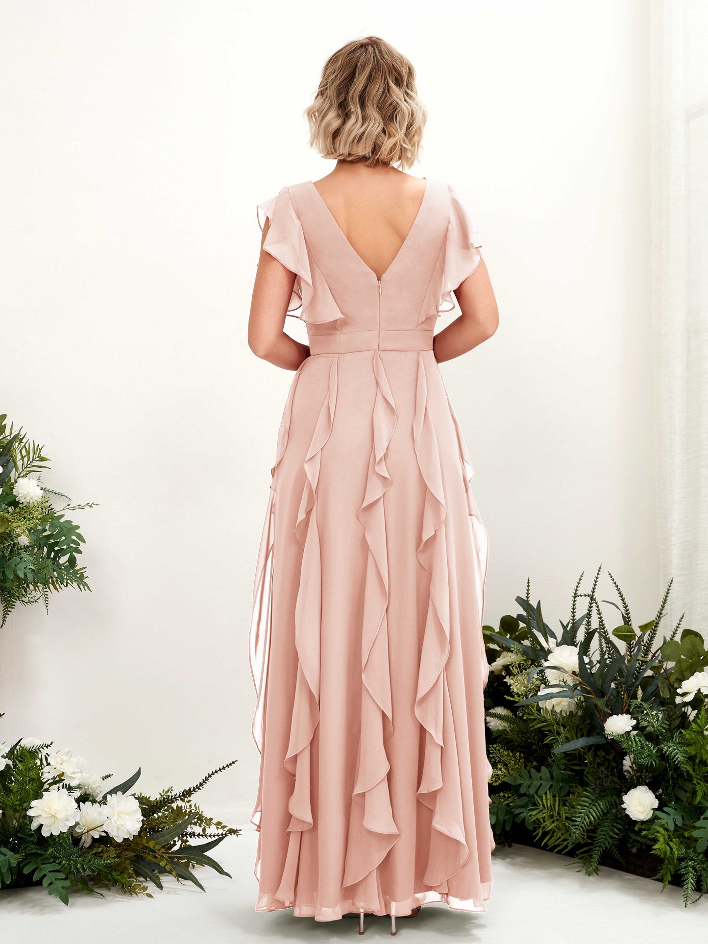 Cynthia Pearl Pink Sleeveless Maxi Dress