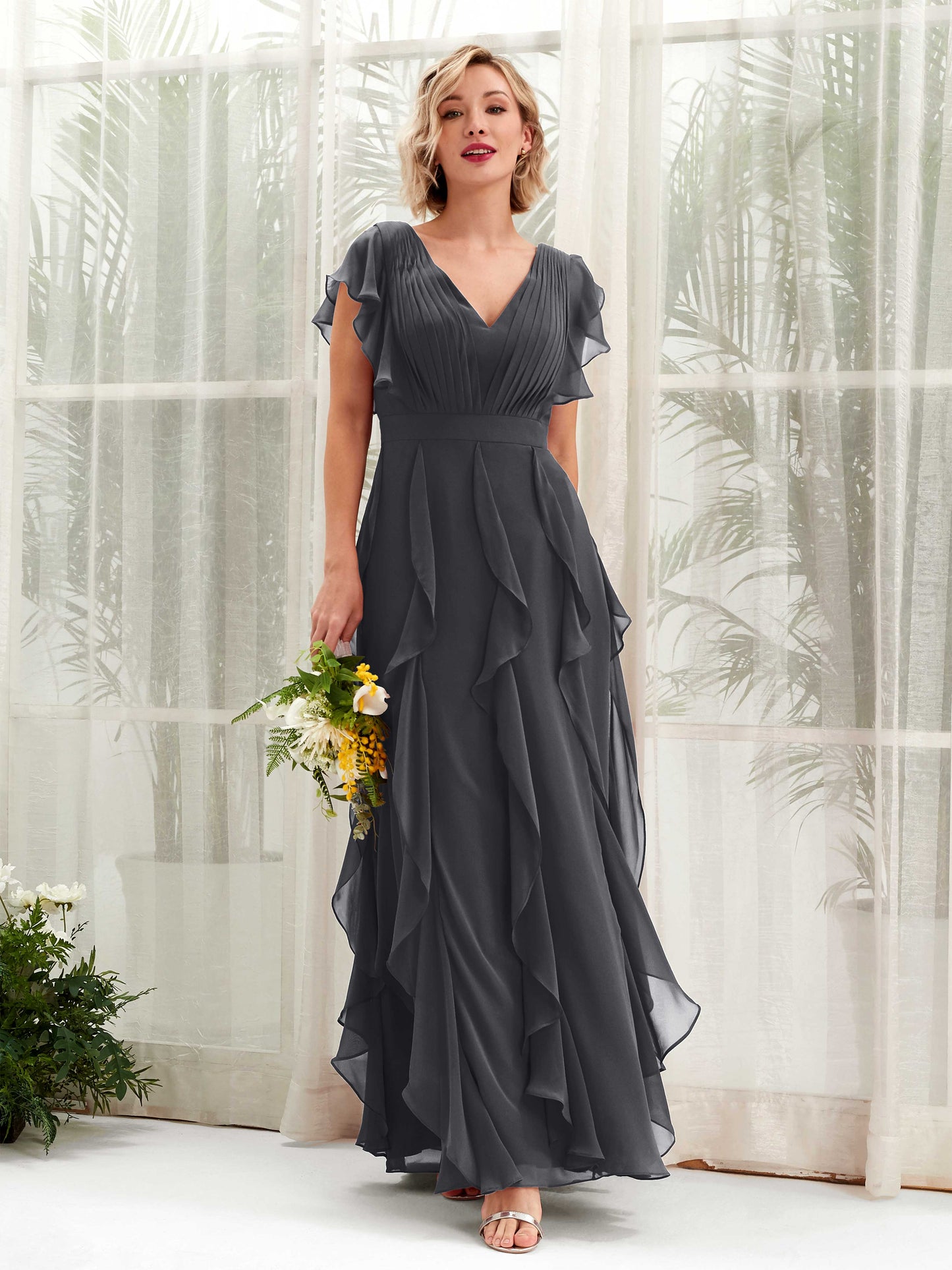 Cynthia Pewter Sleeveless Maxi Dress