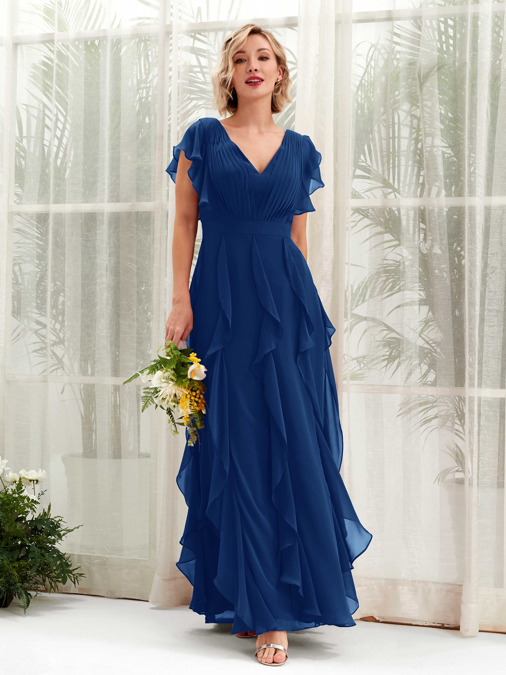 Cynthia Royal Blue Sleeveless Maxi Dress