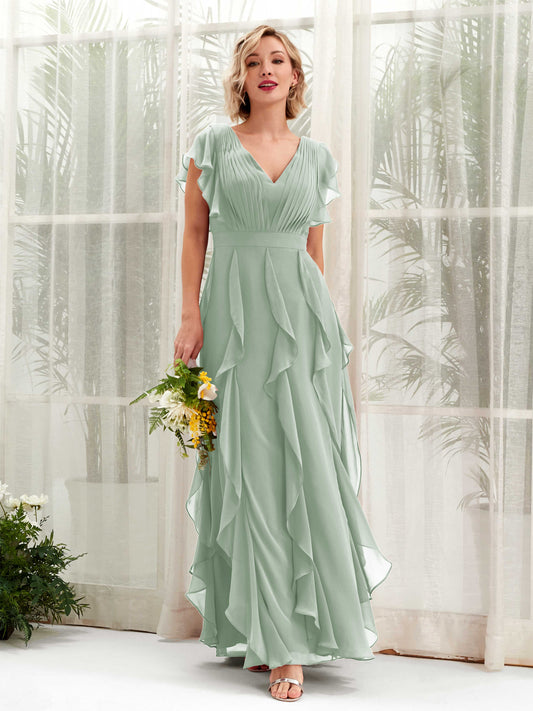 Cynthia Sage Green Sleeveless Maxi Dress