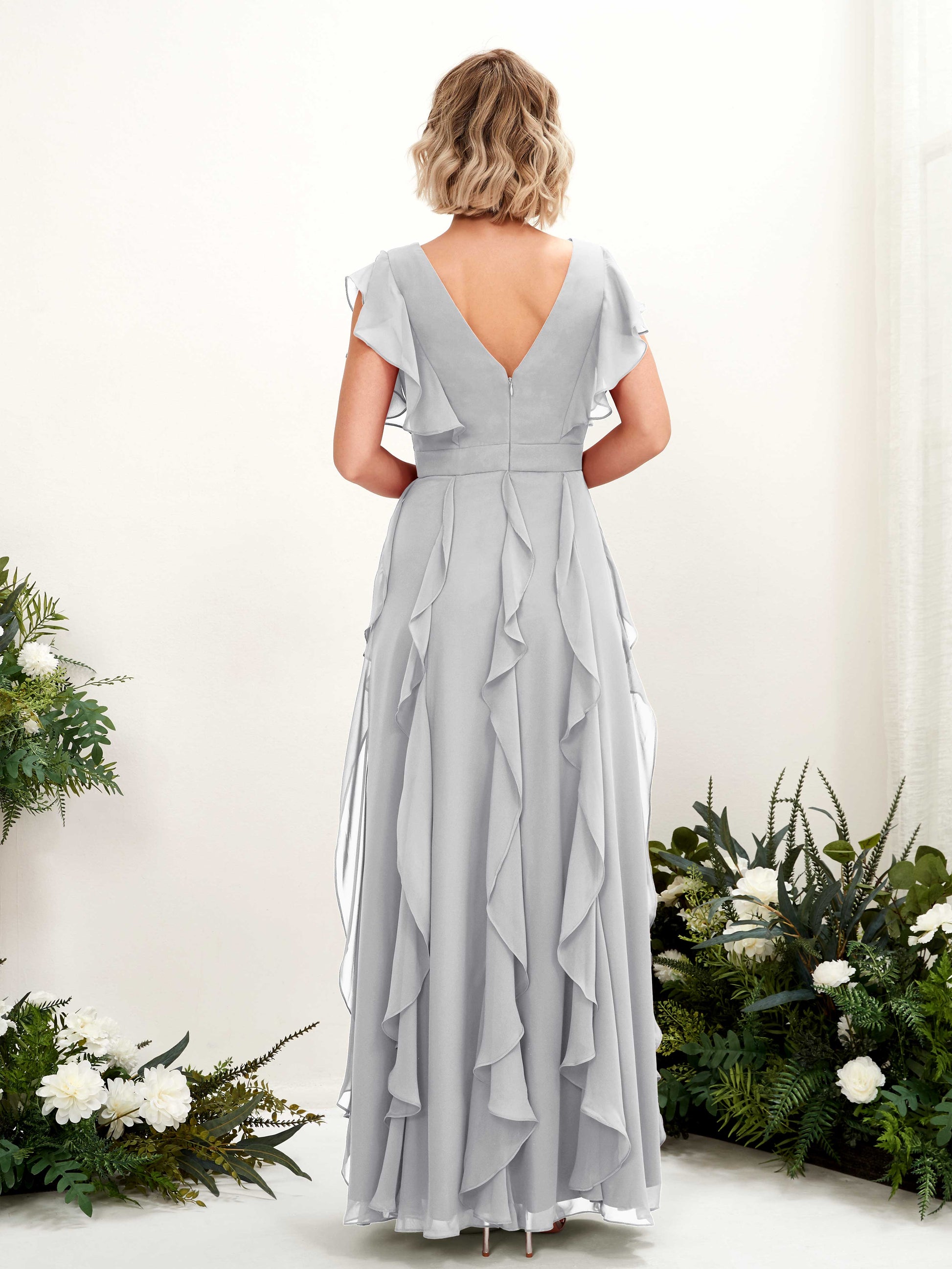 Cynthia Silver Sleeveless Maxi Dress