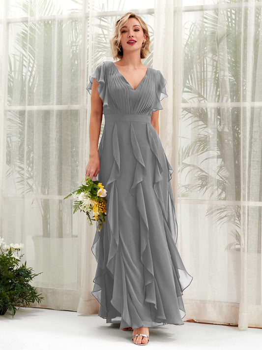 Cynthia Steel Gray Sleeveless Maxi Dress