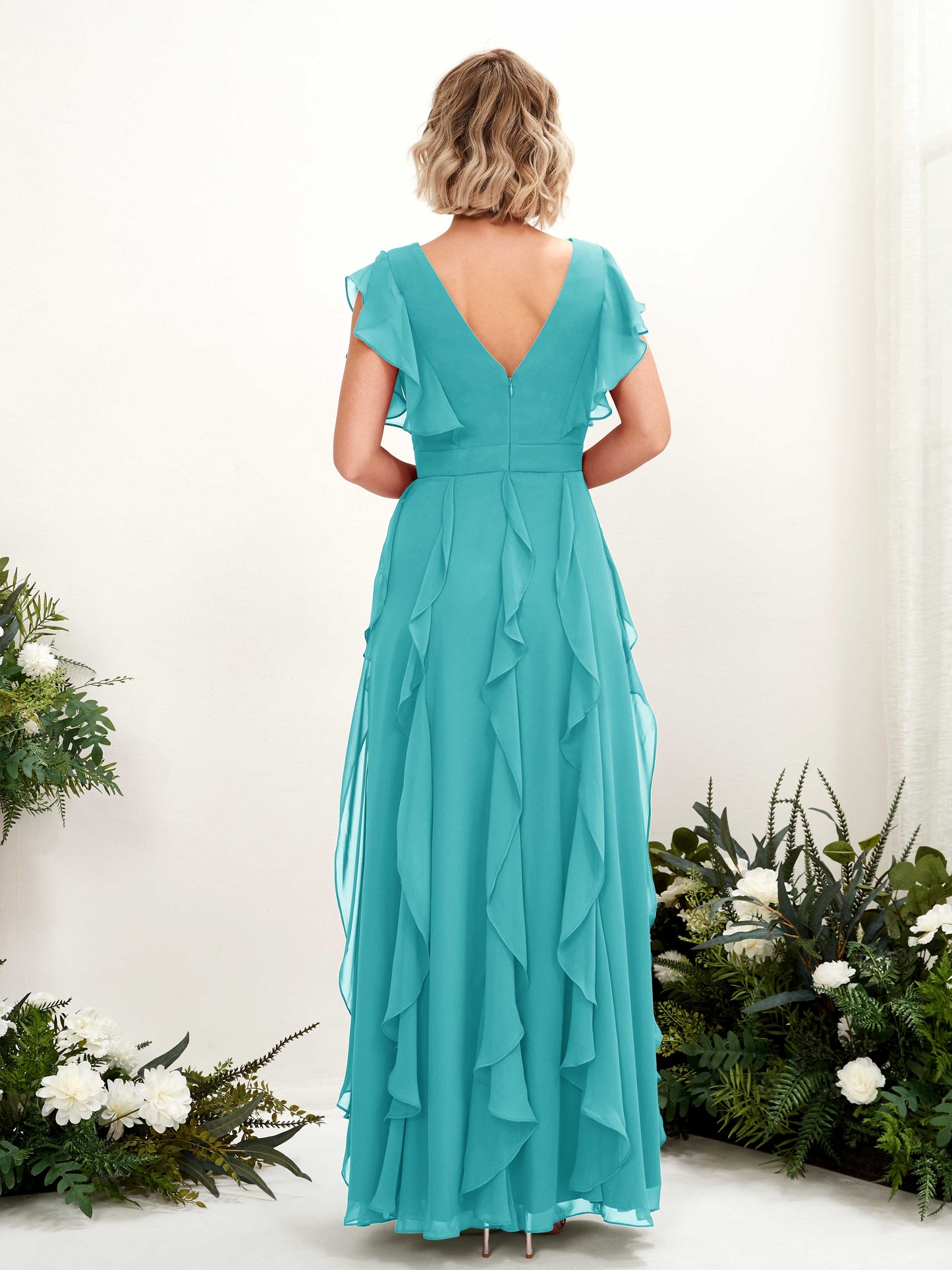 Cynthia Turquoise Sleeveless Maxi Dress