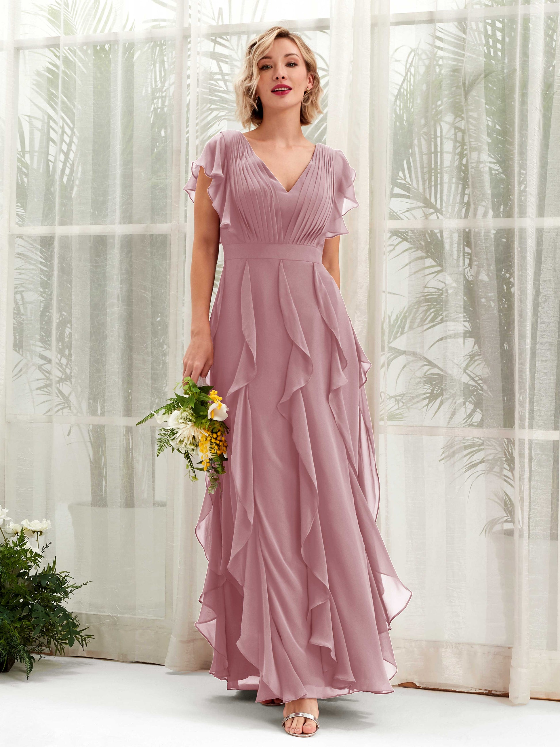 Cynthia Vintage Mauve Sleeveless Maxi Dress