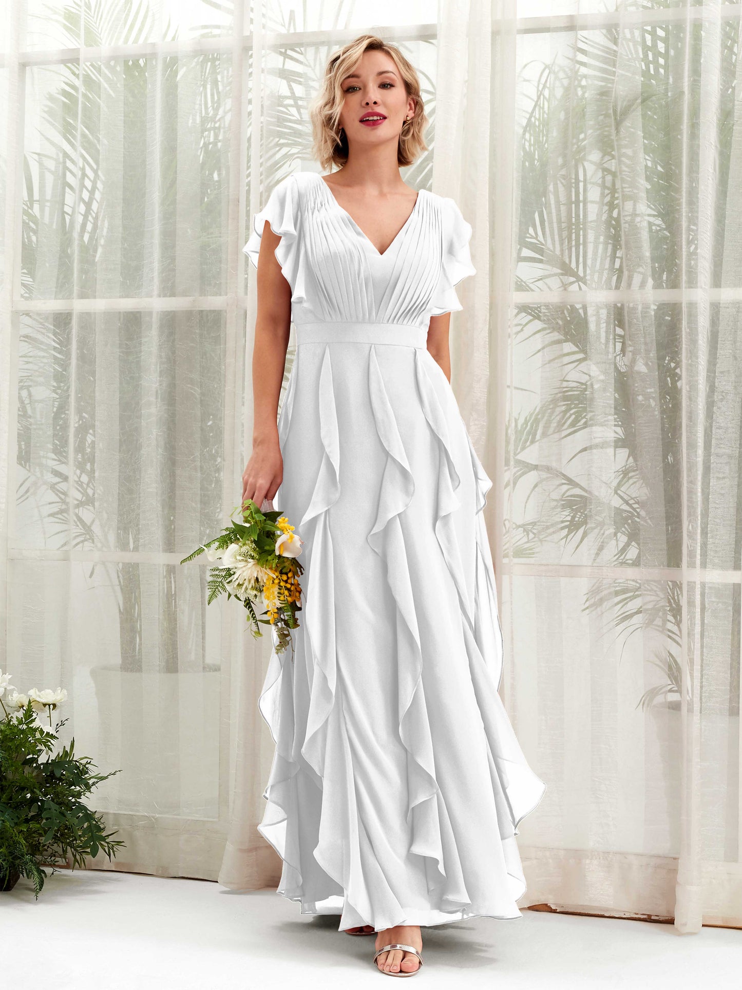 Cynthia White Sleeveless Maxi Dress