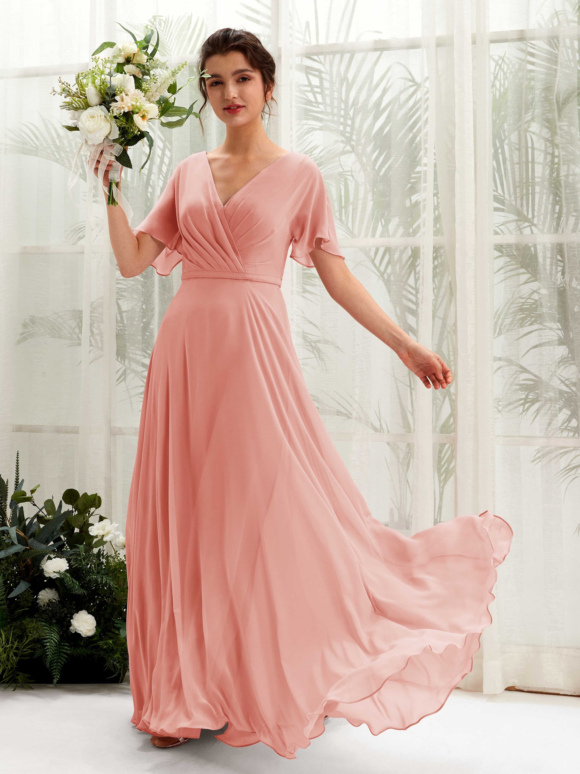 Daphne Champagne Rose Maxi Dress