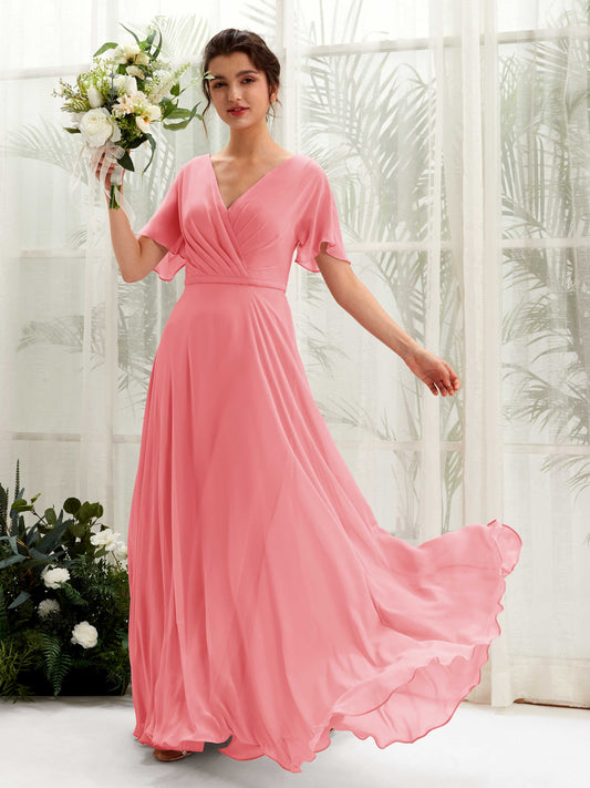 Daphne Coral Pink Maxi Dress