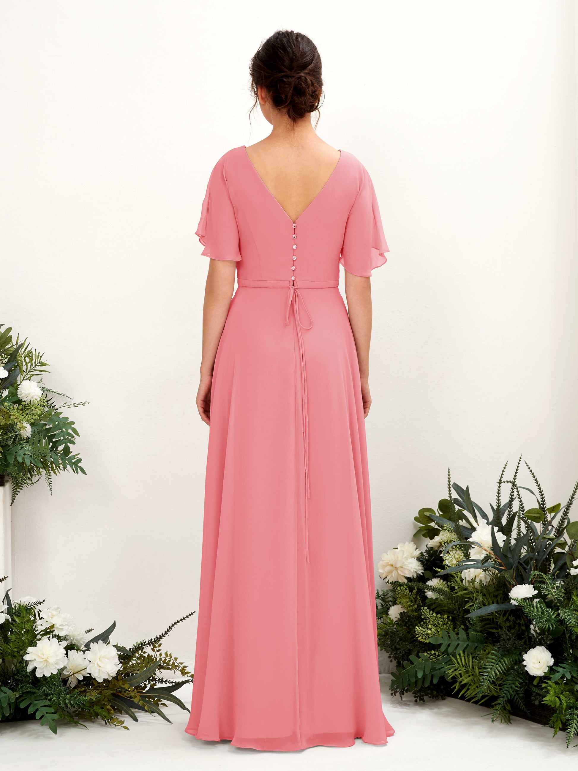 Daphne Coral Pink Maxi Dress