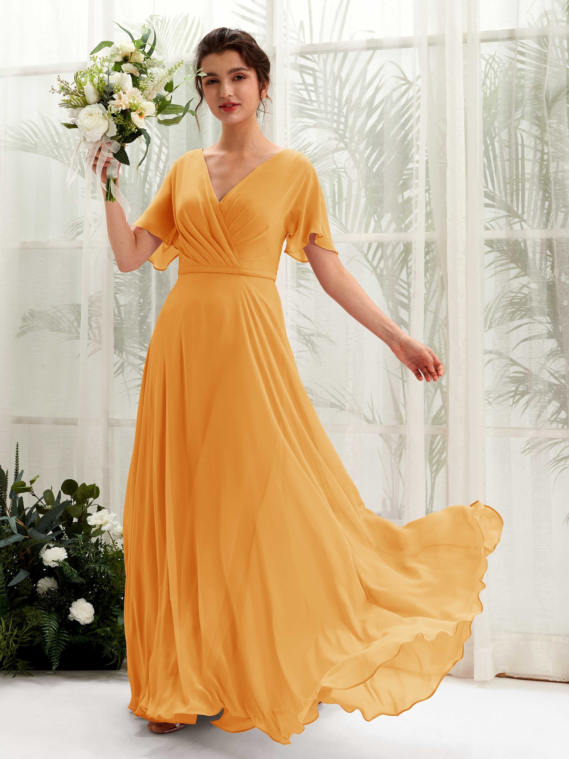 Daphne Mango Maxi Dress