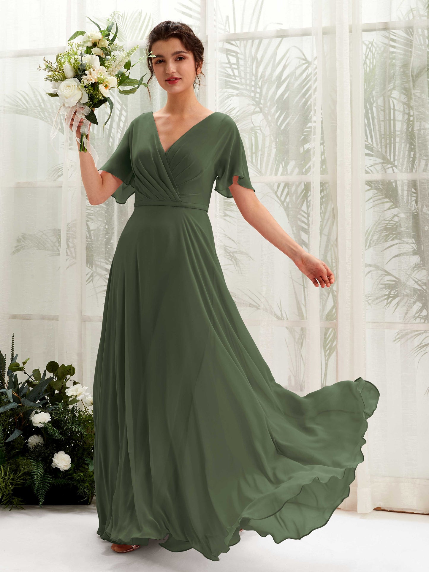 Daphne Martini Olive Maxi Dress