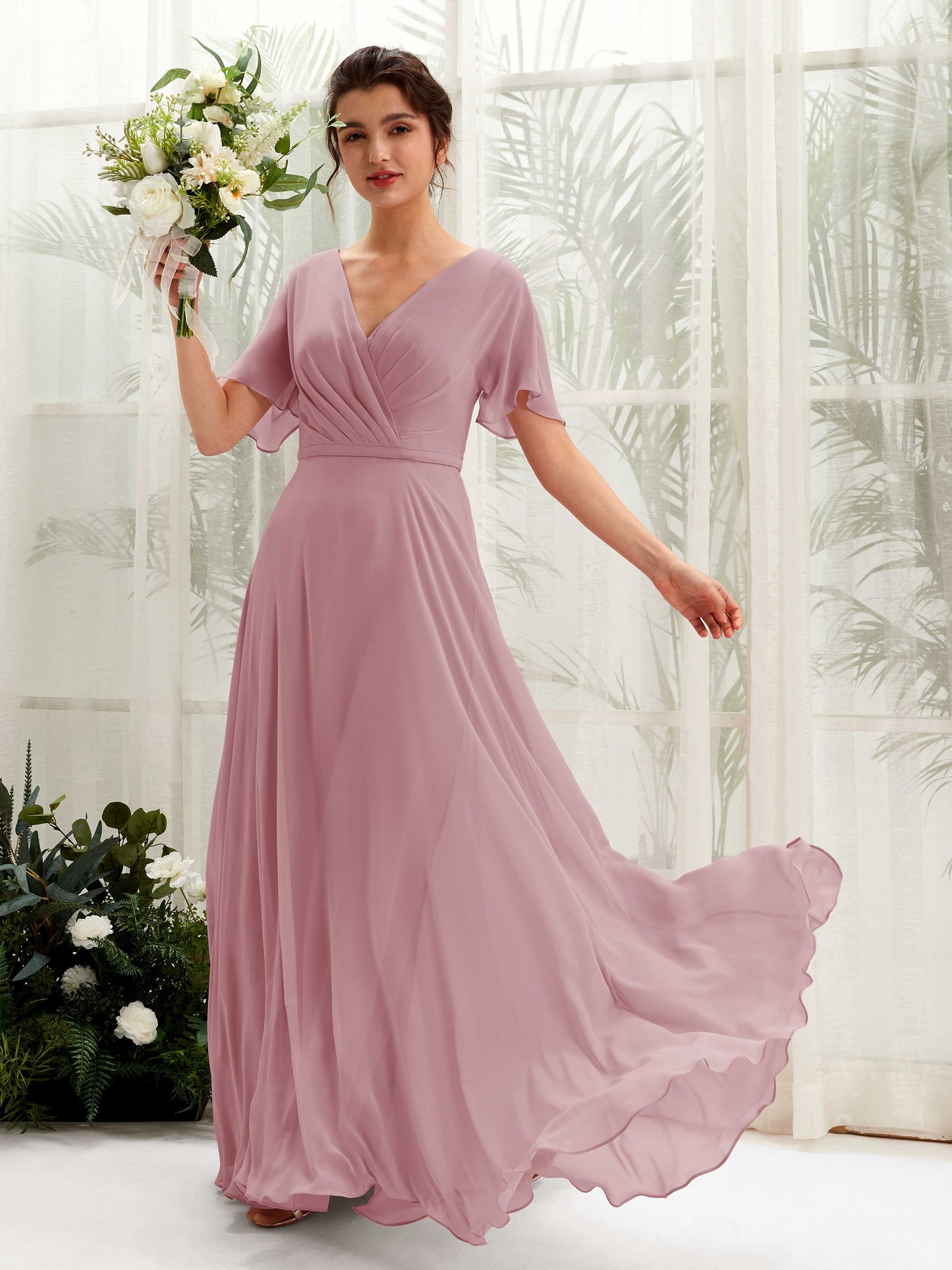 Daphne Vintage Mauve Maxi Dress