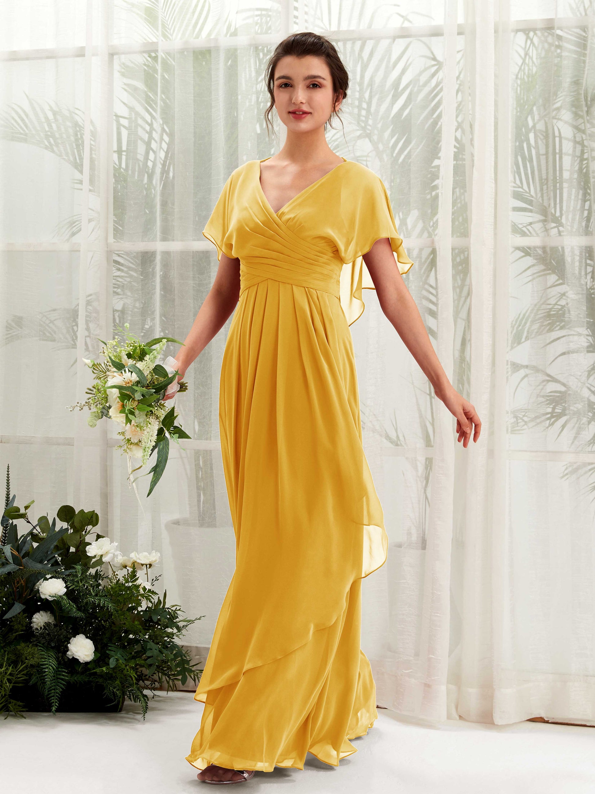 Darlene Mustard Yellow Maxi Dress