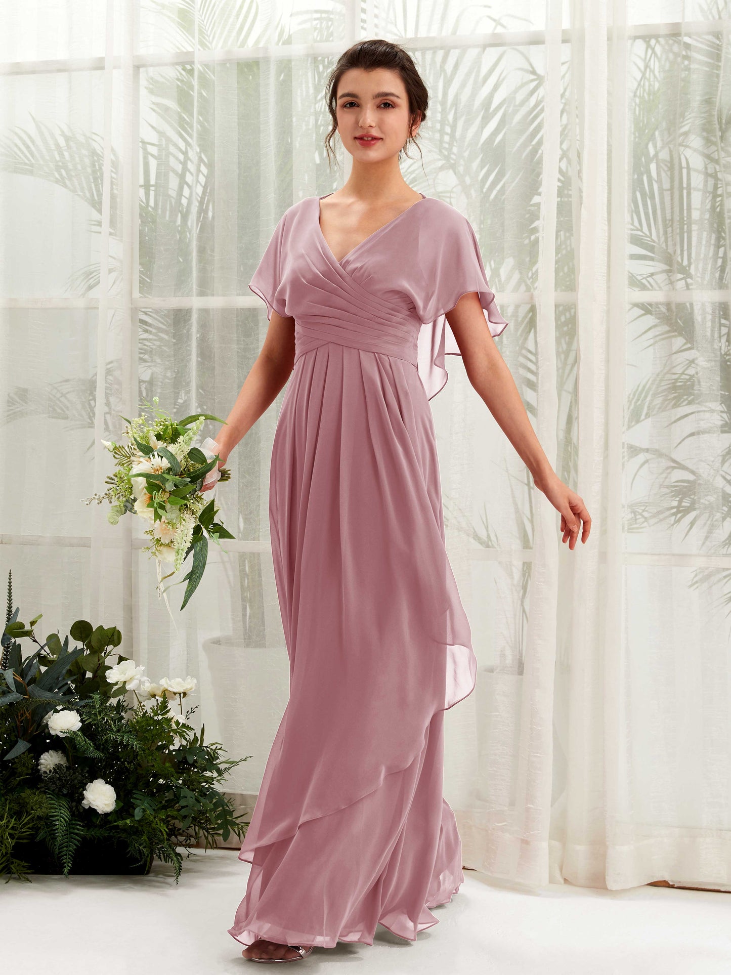 Darlene Vintage Mauve Maxi Dress