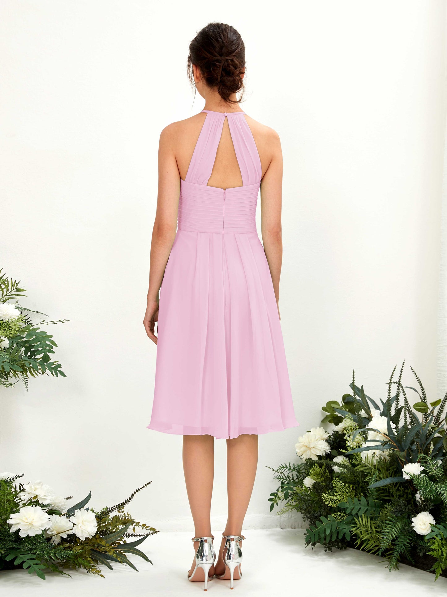 Davina Candy Pink Halter Midi Dress