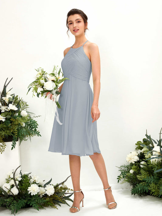 Davina Dusty Blue-Upgrade Halter Midi Dress