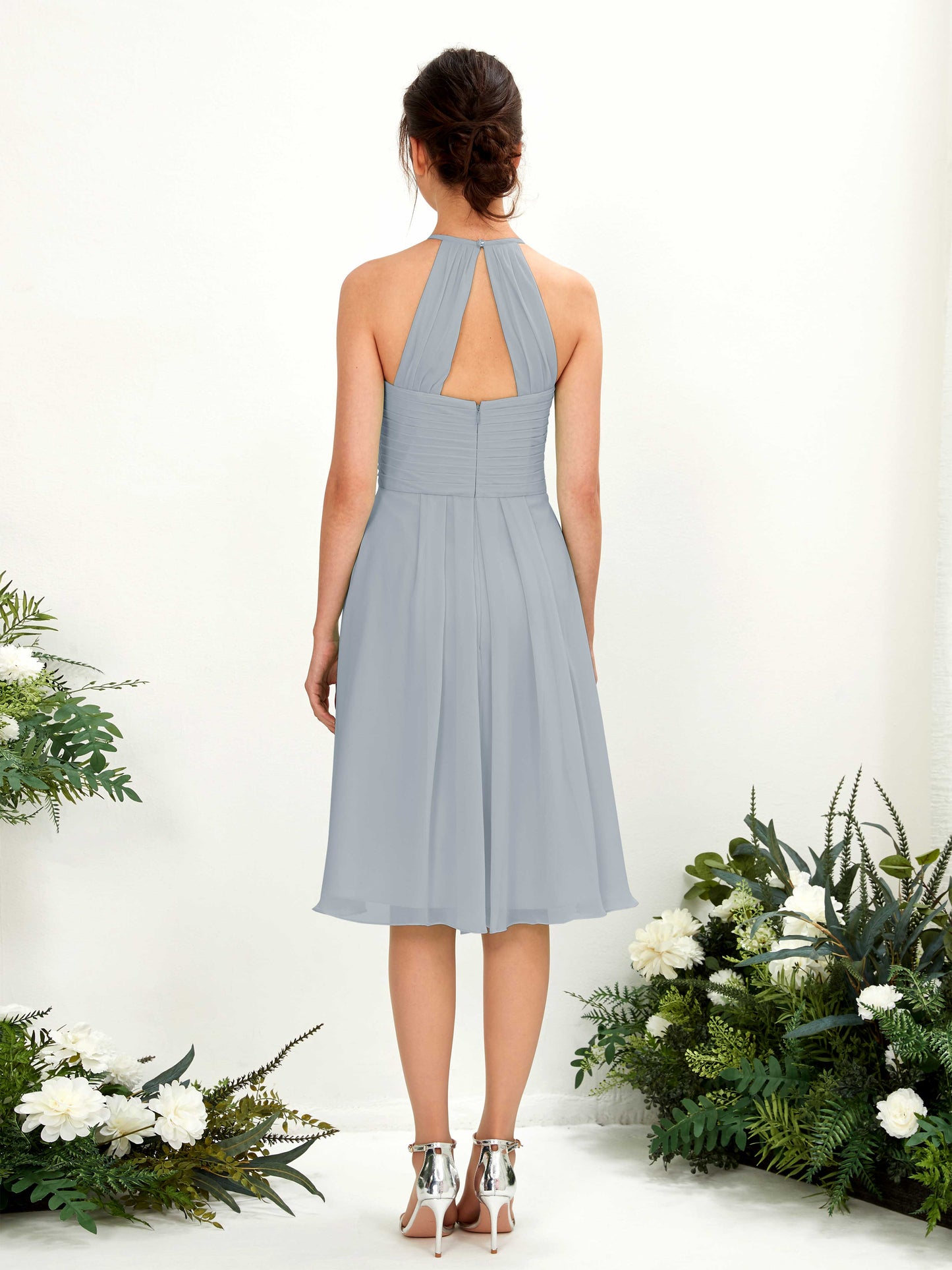 Davina Dusty Blue-Upgrade Halter Midi Dress