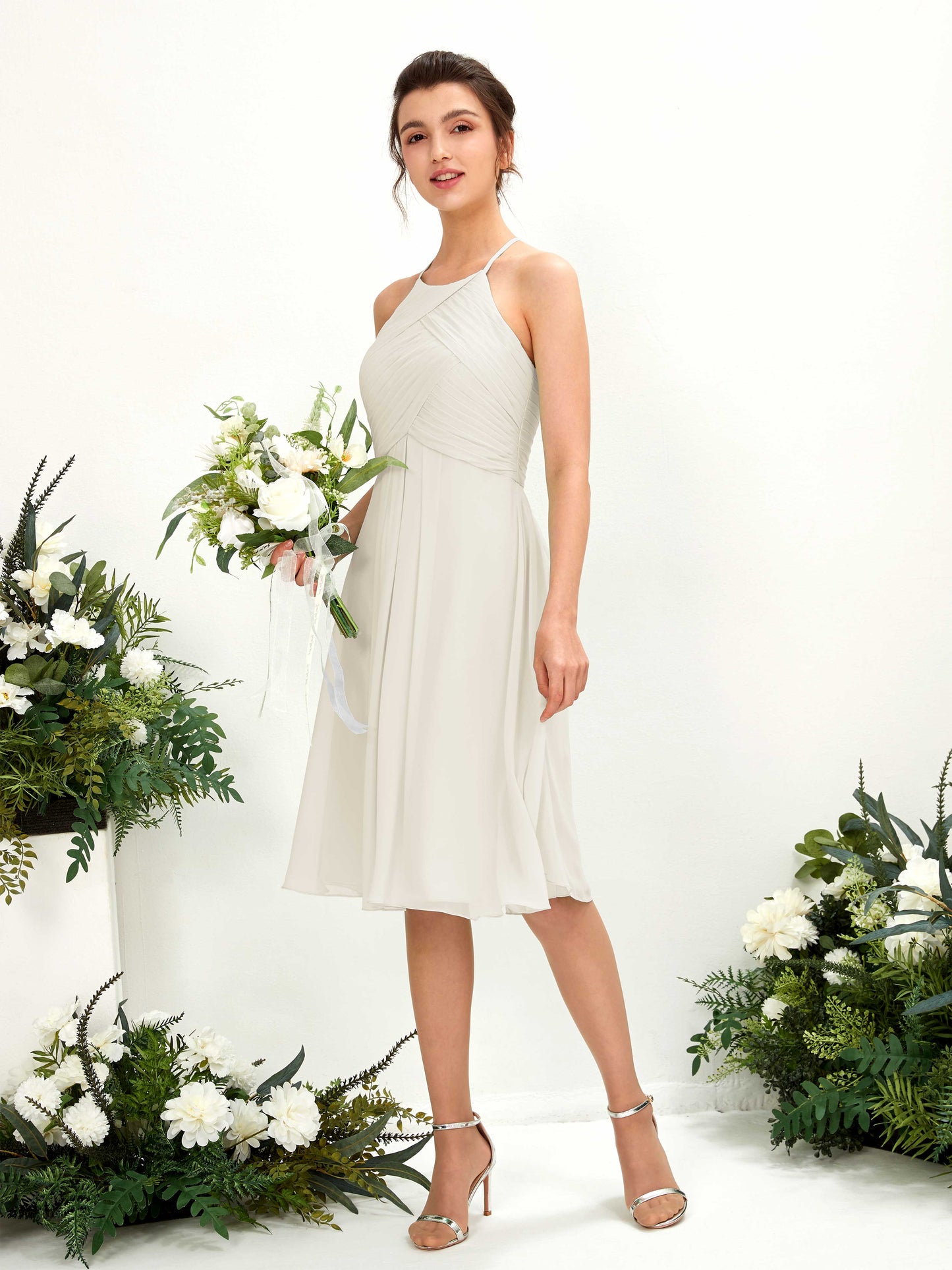 Davina Ivory Halter Midi Dress