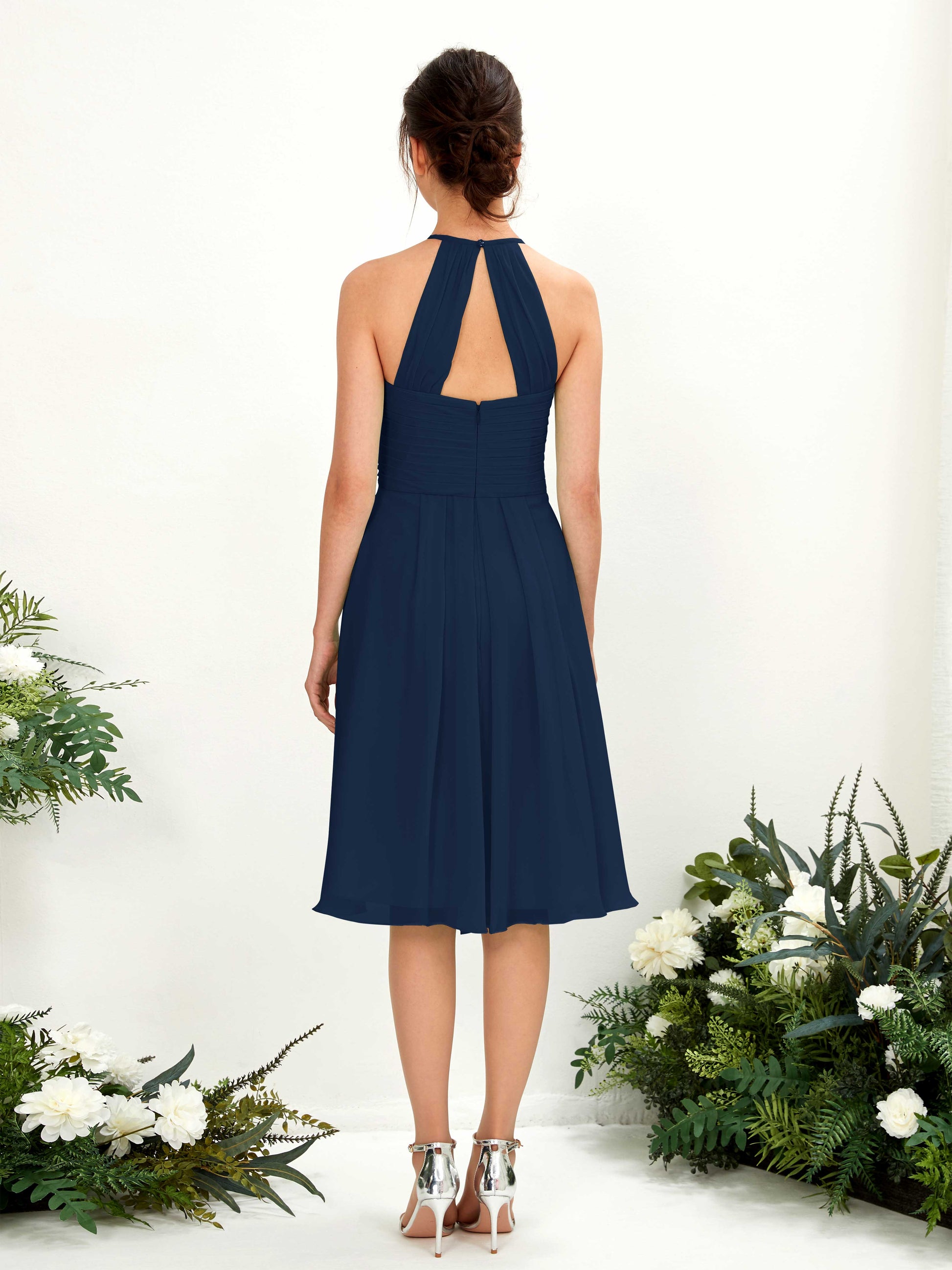 Davina Navy Halter Midi Dress