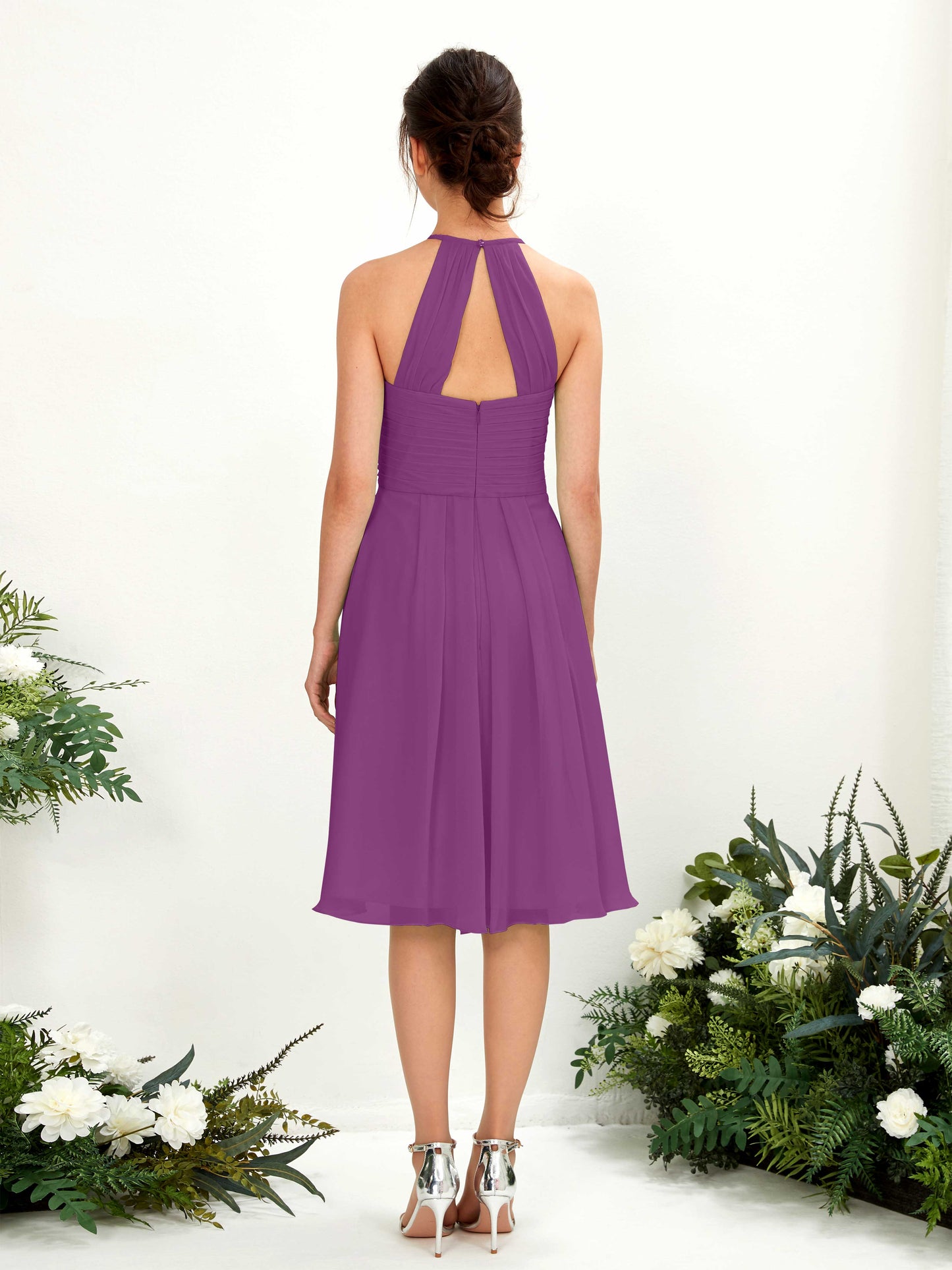 Davina Purple Halter Midi Dress