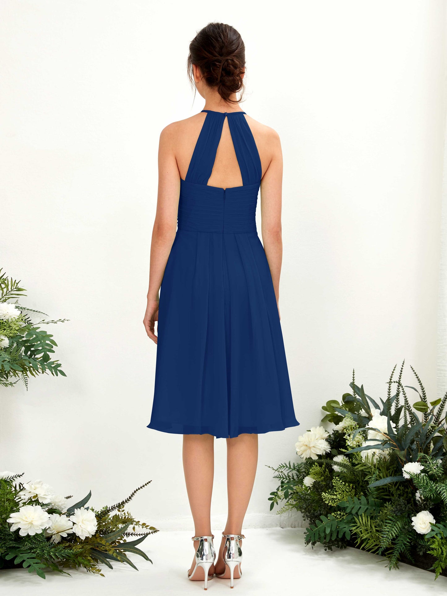 Davina Royal Blue Halter Midi Dress