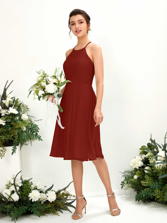 Davina Rust Halter Midi Dress