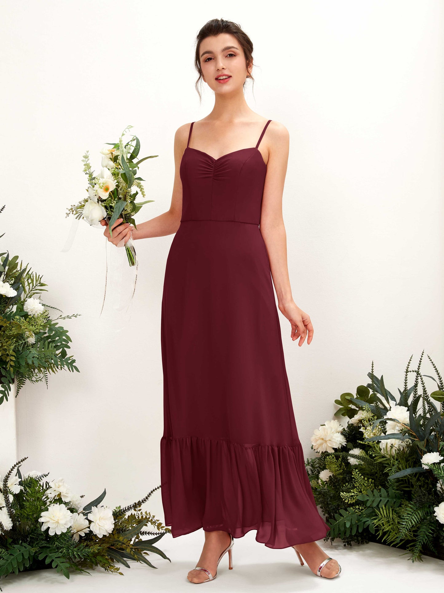 Delia Burgundy Sleeveless Maxi Dress