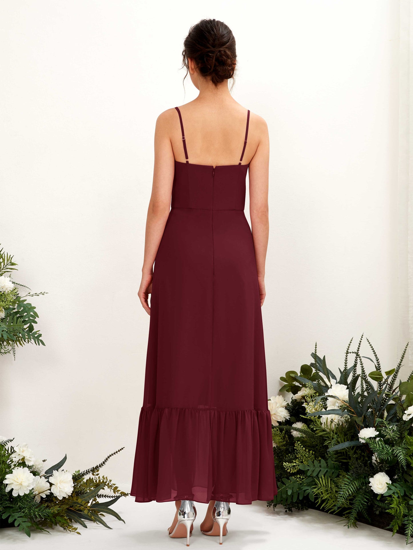 Delia Burgundy Sleeveless Maxi Dress