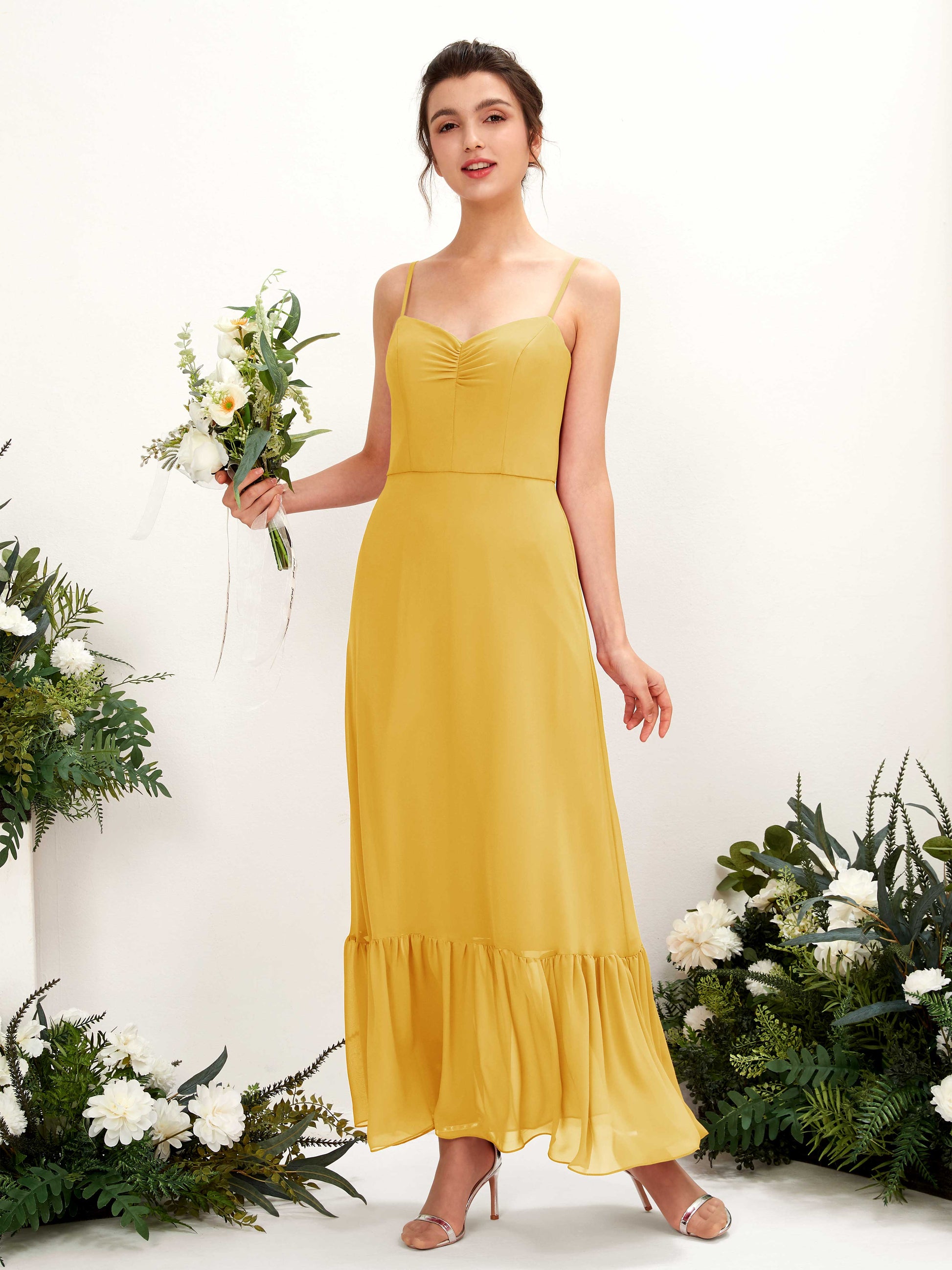 Delia Mustard Yellow Sleeveless Maxi Dress