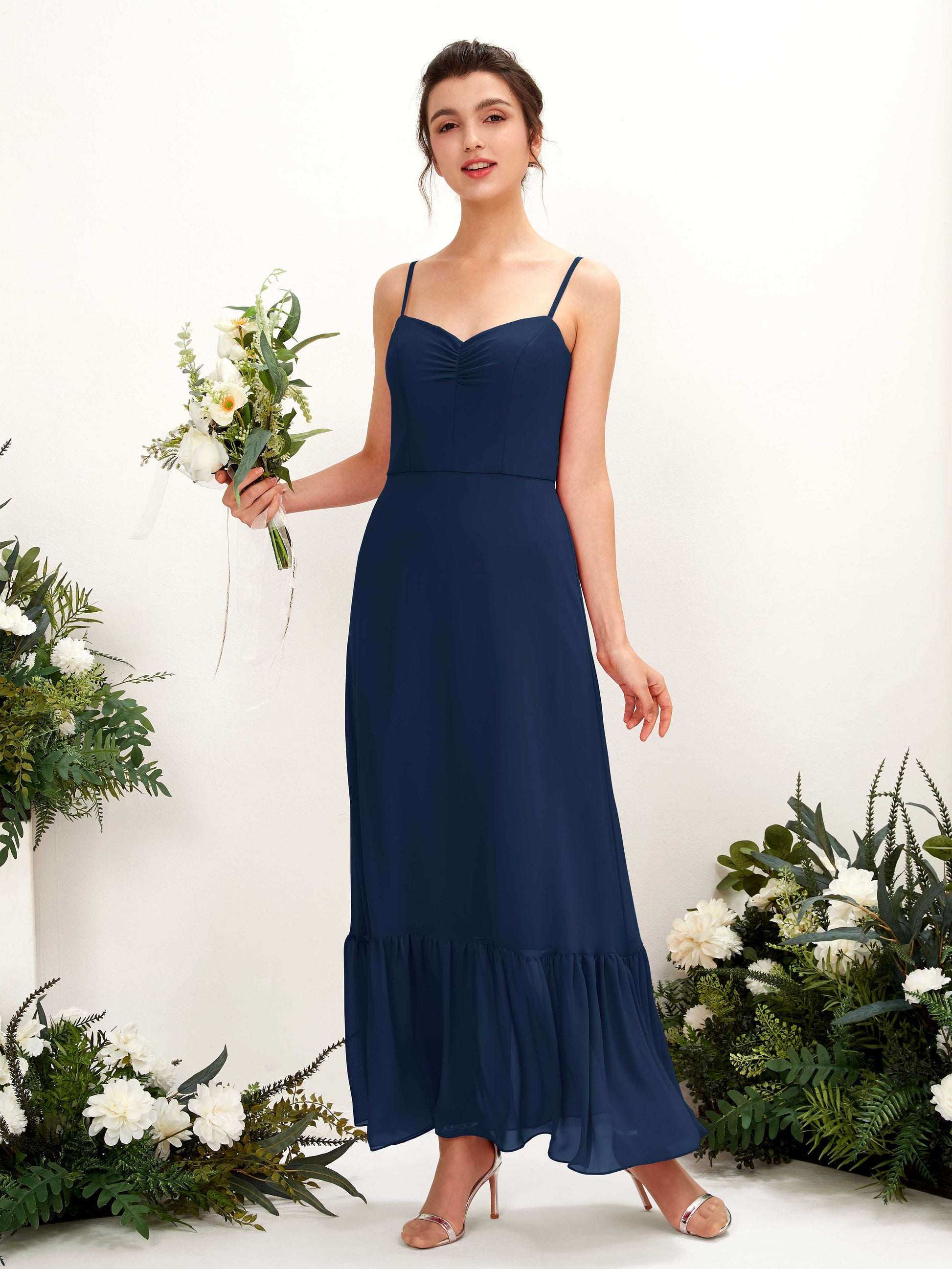 Delia Navy Sleeveless Maxi Dress