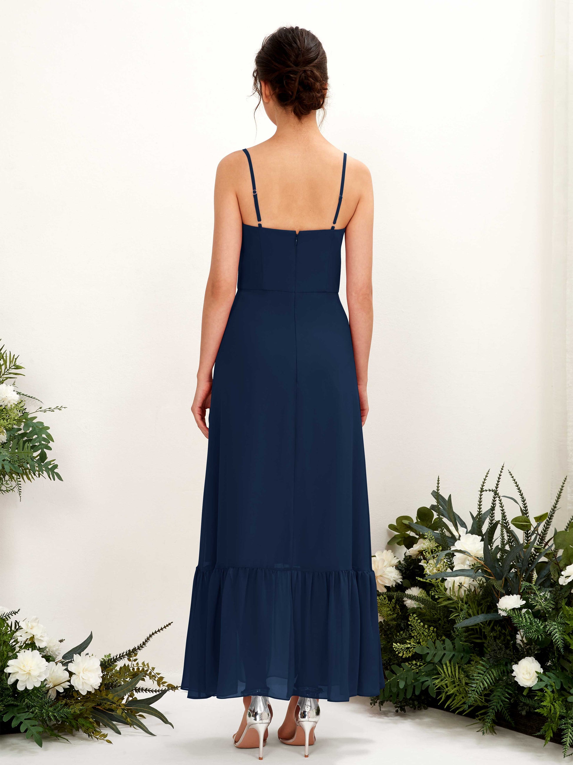 Delia Navy Sleeveless Maxi Dress