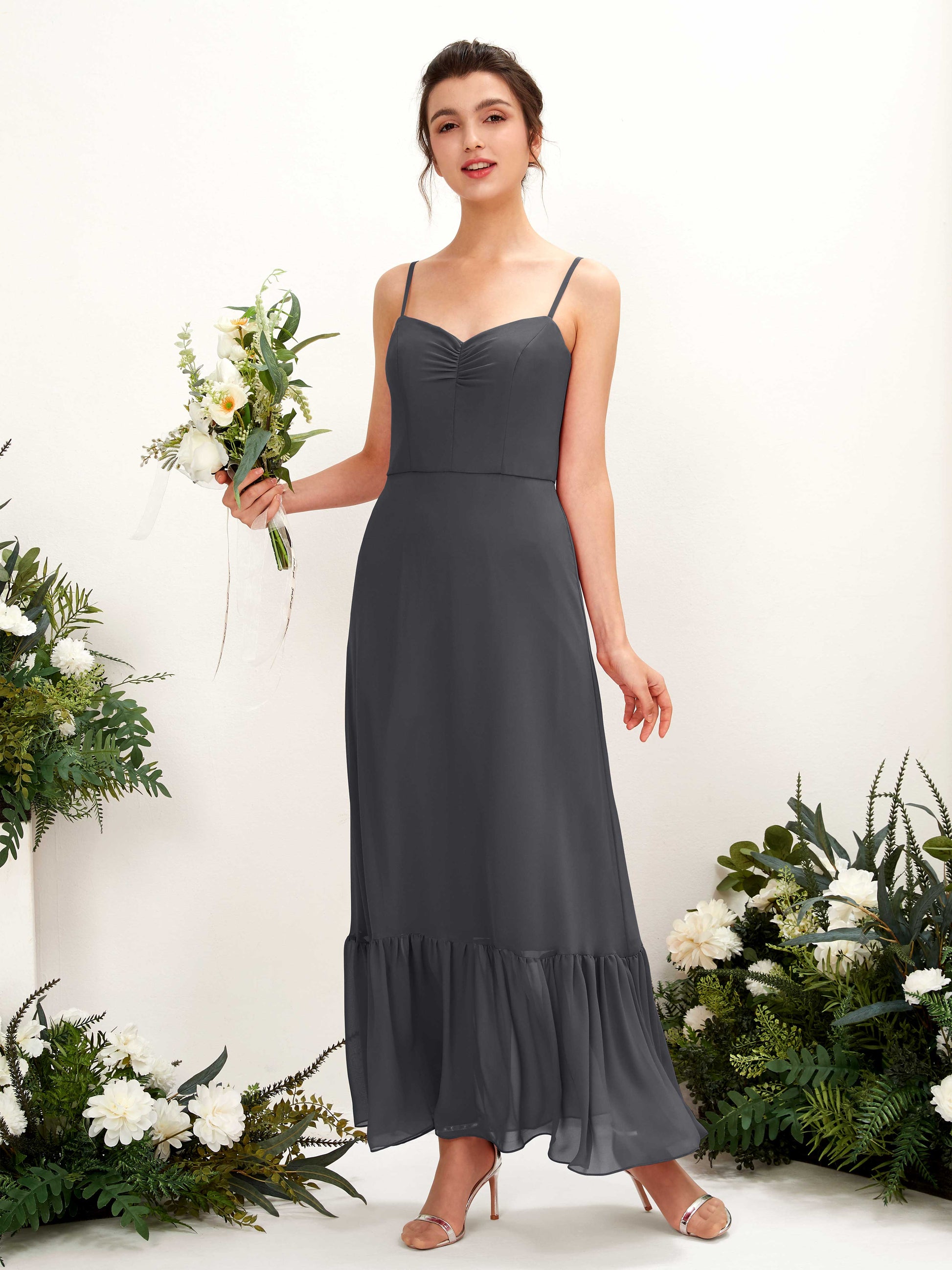 Delia Pewter Sleeveless Maxi Dress