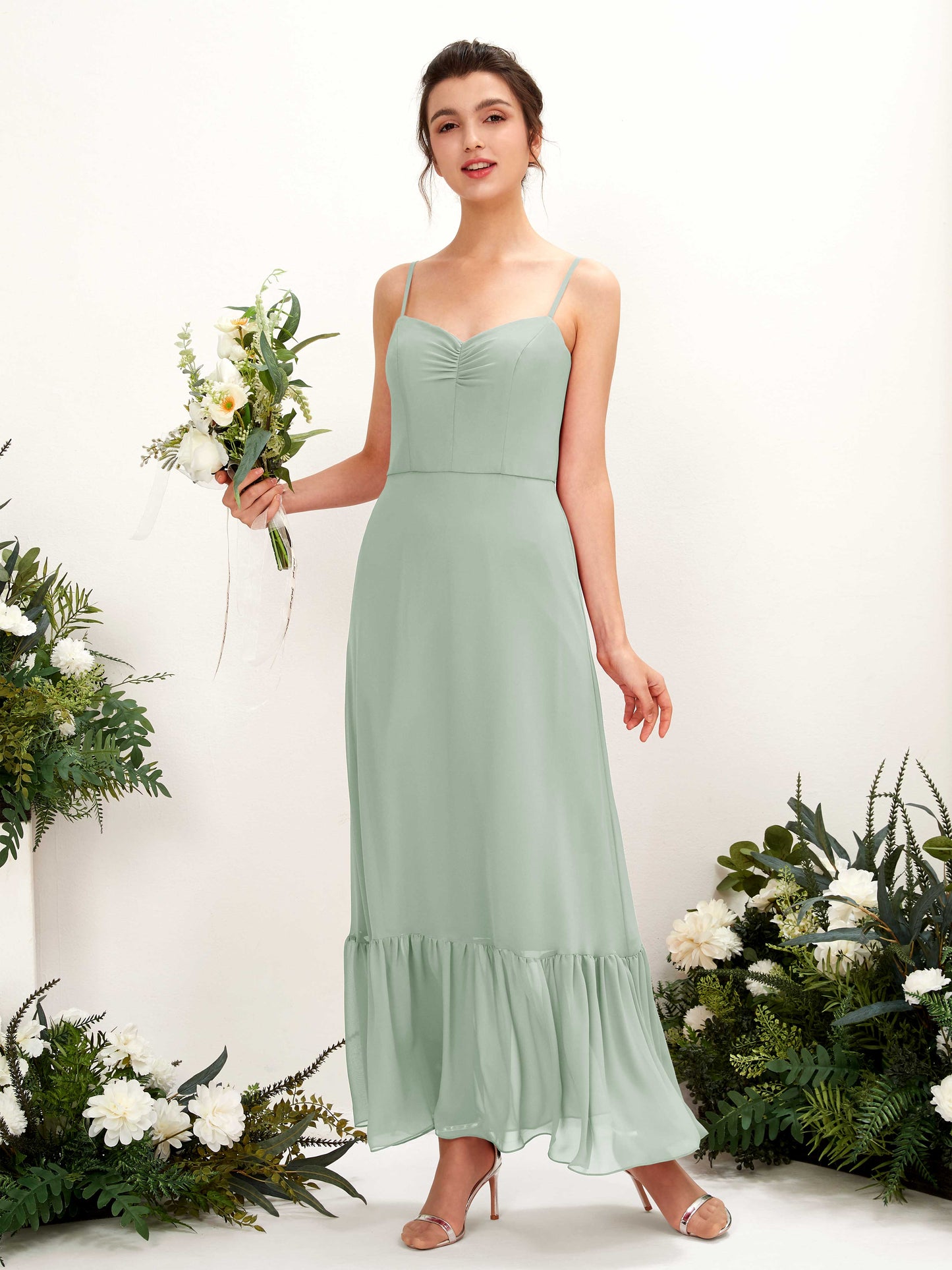 Delia Sage Green Sleeveless Maxi Dress