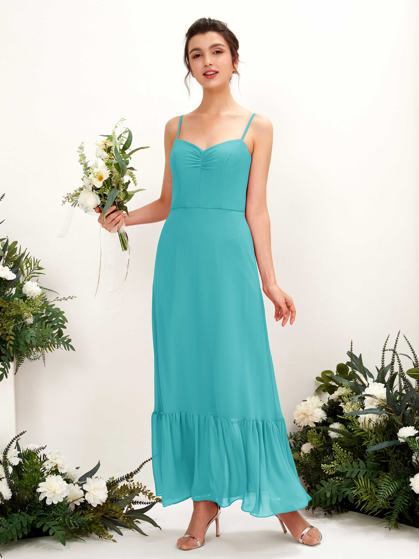 Delia Turquoise Sleeveless Maxi Dress