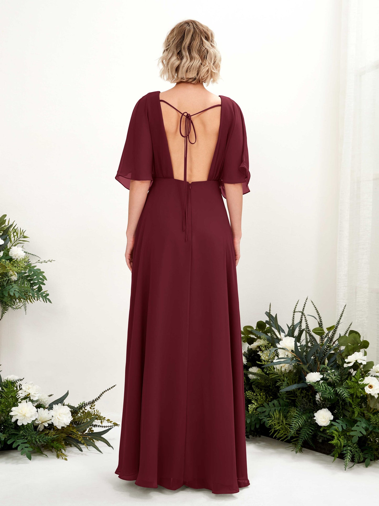 Dhea Burgundy Maxi Dress