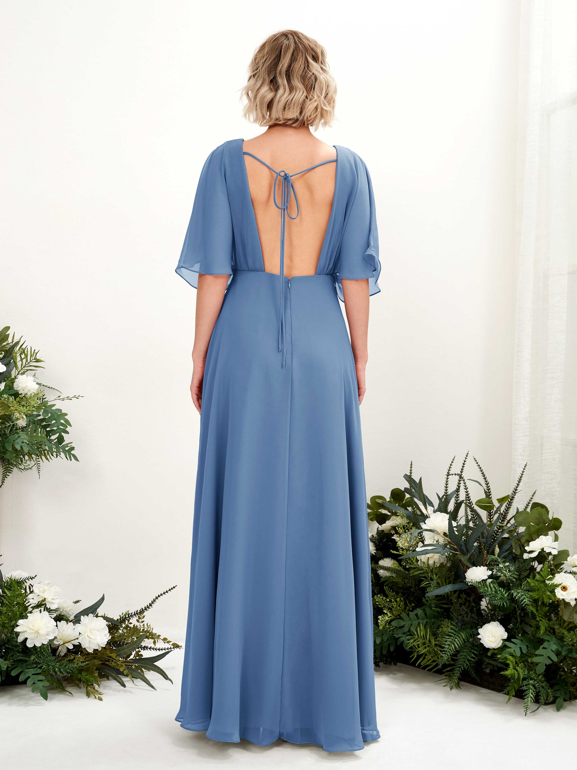 Dhea Dusty Blue Maxi Dress